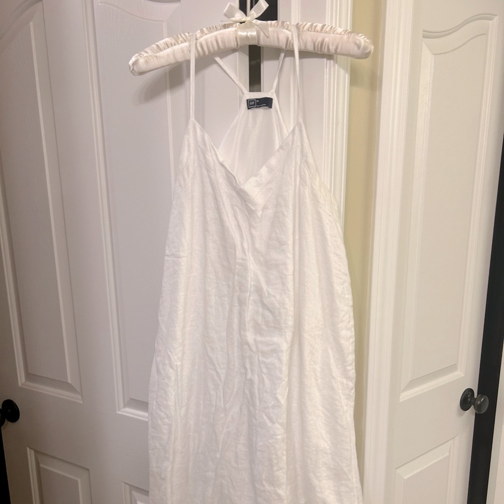White Linen Dress Gap Size 8